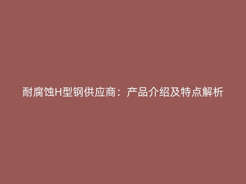 耐腐蝕H型鋼供應(yīng)商：產(chǎn)品介紹及特點解析