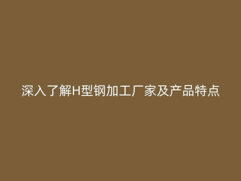 深入了解H型鋼加工廠家及產(chǎn)品特點