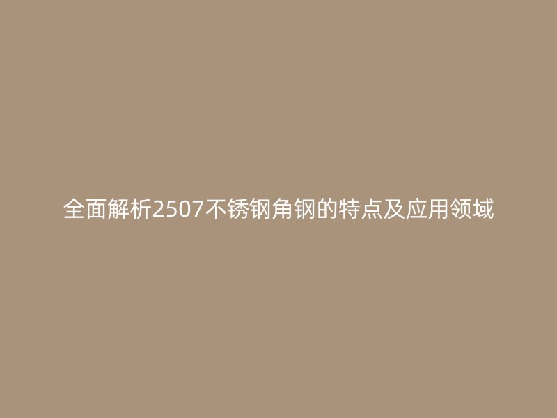 全面解析2507不銹鋼角鋼的特點及應用領域