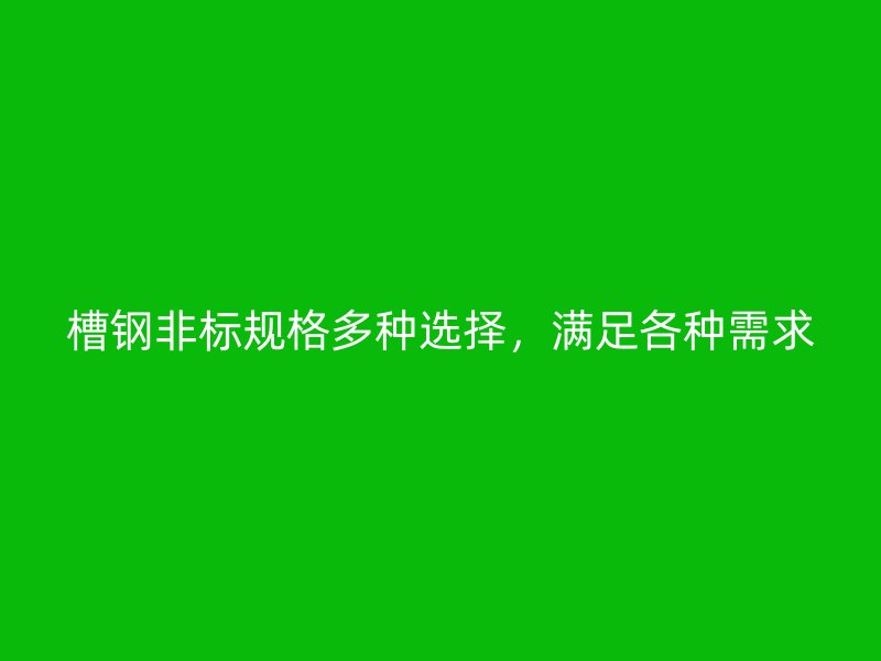 槽鋼非標規格多種選擇，滿足各種需求