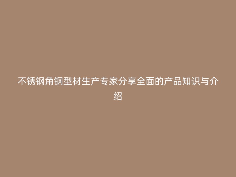 不銹鋼角鋼型材生產專家分享全面的產品知識與介紹