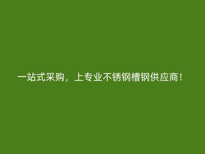 一站式采購，上專業不銹鋼槽鋼供應商！